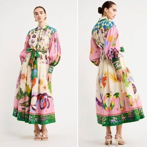 Folkloric Print Maxi Dress